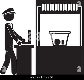 Isolated airport security checkpoint design Stock Vector