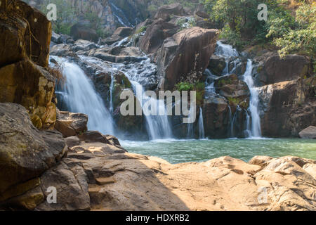 The Lodh Falls (also known as Burhaghat Falls) is a waterfall in a mid forest of Latehar district of Palamu , India. Stock Photo