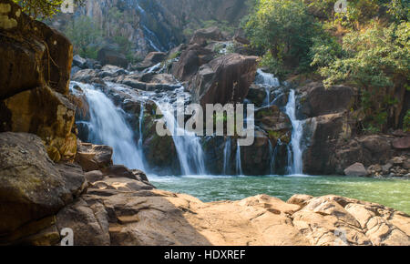 The Lodh Falls (also known as Burhaghat Falls) is a waterfall in a mid forest of Latehar district of Palamu , India. Stock Photo