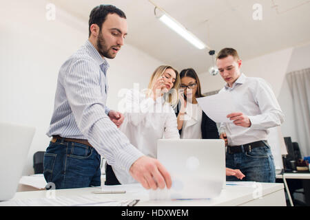 Business people working in conference room Stock Photo