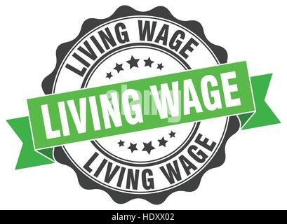 living wage stamp. sign. seal Stock Vector