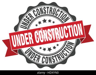 under construction stamp. sign. seal Stock Vector