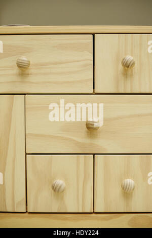 wooden drawers in the bedroom Stock Photo