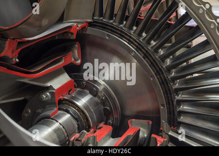 Detailed exposure of a turbo jet engine. Stock Photo