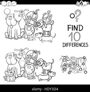differences task with cartoon dogs animal characters Stock Vector Image ...