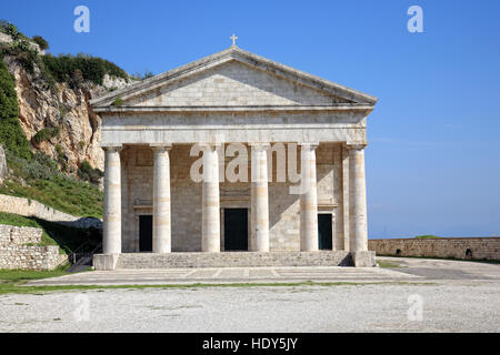 beautiful ancient greek temple in corfu,greece Stock Photo