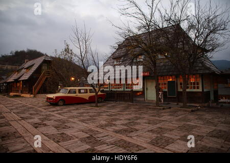 Küstendorf aka Dvengrad, film maker Emir Kusturica's ethno-village in South Serbia's mountains, near Uzice, Serbia Stock Photo