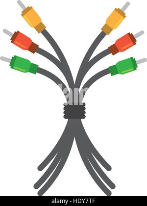 plug wire cable different colors Stock Vector