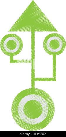 drawing computer circuit arrow electronic component Stock Vector