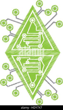 drawing computer circuit diamond electronic component Stock Vector