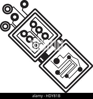 electronic circuit board hardware linear Stock Vector