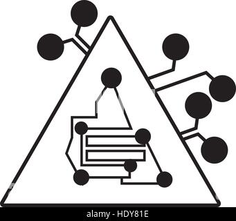 computer circuit triangle electronic component linear Stock Vector