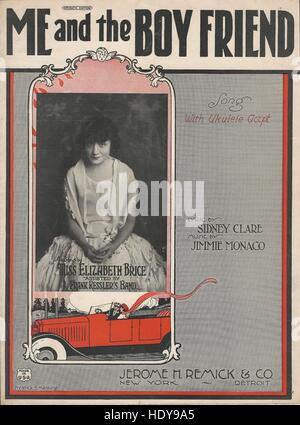 'Me and the Boy Friend' 1924 Sheet Music Cover Stock Photo