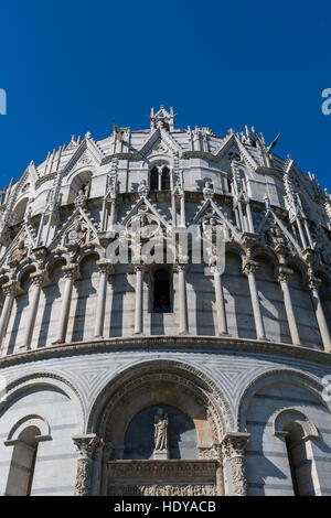 The famous medieval complex of Pisa dating back to the 9th century and including the Leaning Tower of Pisa. Stock Photo