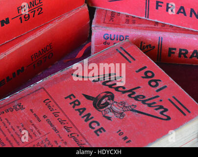 old Michelin red guide France Stock Photo