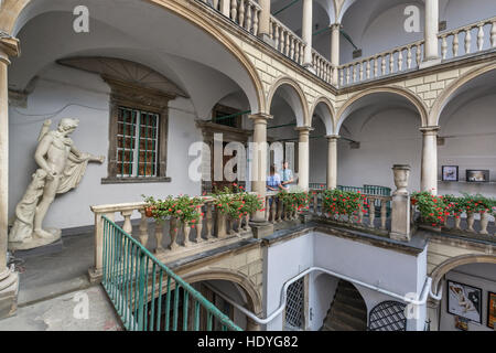 Italian Courtyard in lviv,Ukraine Stock Photo