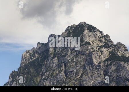 Traunstein Mountain on bank of lake Traunsee in Salzkammergut, Austria Stock Photo