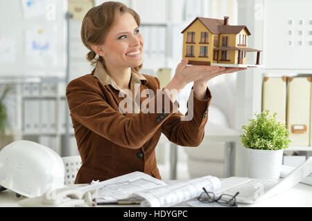 Woman architect in offive Stock Photo