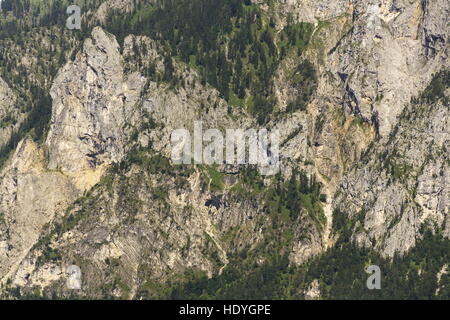 Traunstein Mountain on bank of lake Traunsee in Salzkammergut, Austria Stock Photo