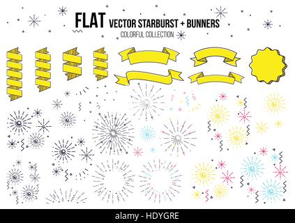 Colorful fireworks set Stock Vector