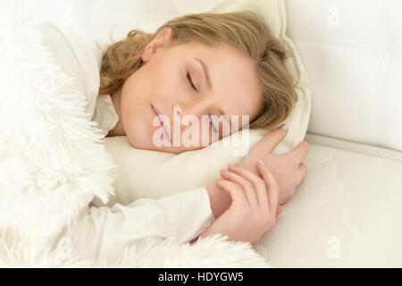 Young woman sleeping Stock Photo