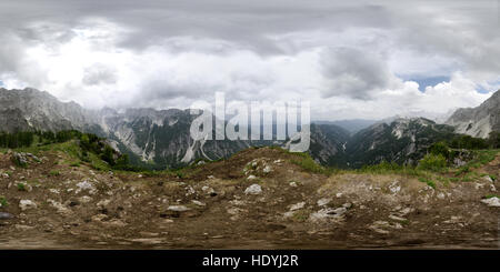vollsphaerisches 360 x 180grad-Panorama: Impressionen: julische Alpen/ Julic Alps, Slowenien . Stock Photo