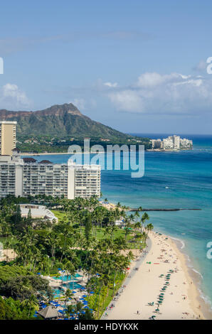 Honolulu Diamond head coast aerial view, Oahu, Hawaii Stock Photo - Alamy