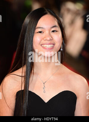 Lily Hevesh attending the European premiere of Collateral Beauty, held at the Vue Leicester Square, London. PRESS ASSOCIATION Photo. Picture date: Monday 15th December, 2016. See PA Story SHOWBIZ Beauty. Photo credit should read: Ian West/PA Wire Stock Photo