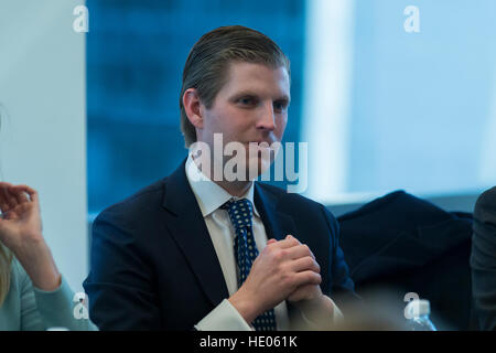 New York, Us. 14th Dec, 2016. Eric Trump is seen in the Trump Organization conference room at Trump Tower in New York, USA 14 December 2016. - NO WIRE SERVICE - Photo: Albin Lohr-Jones/Consolidated/dpa/Alamy Live News Stock Photo