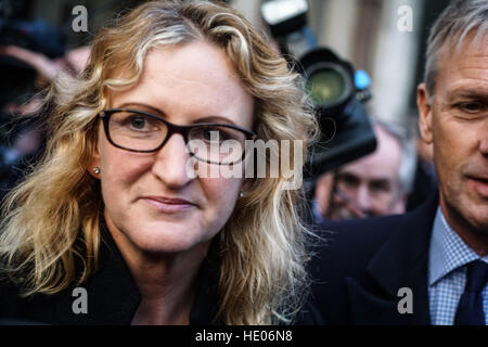 Marine A wife Claire Blackman leaves the Royal Courts of Justice looks upset after the hearing of Sergeant Blackman bail adjourned next week on 16th December 2016,London,UK. Photo by See Li/Picture Capital Stock Photo