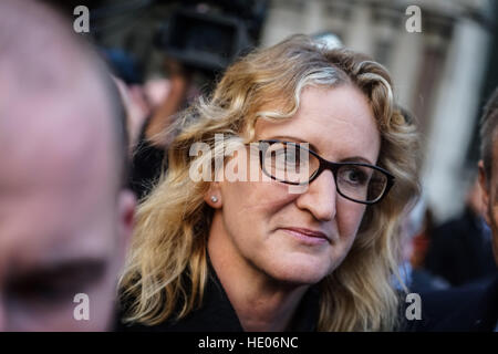 Marine A wife Claire Blackman leaves the Royal Courts of Justice looks upset after the hearing of Sergeant Blackman bail adjourned next week on 16th December 2016,London,UK. Photo by See Li/Picture Capital Stock Photo