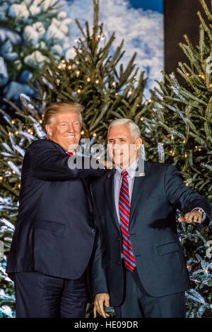 Orlando, Florida, USA. 16th Dec, 2016. President Elect Donald Trump Vice and Vice President Elect Mike Pence on stage at Donald Trump's Thank You Tour on Friday December 16, 2016 at Central Florida Fair Gounds in Orlando, Florida. © The Photo Access/Alamy Stock Photo