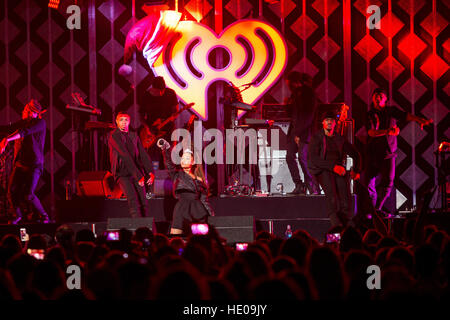 Atlanta, USA. 16th Dec, 2016. Singer Ariana Grande performing at the POWER 96.1's iHeart Radio Jingle Ball presented by Capital One at the Phillips Arena on December 16, 2016 in Atlanta, Georgia. (B. Alyssa Trofort/The Photo Access) Credit: The Photo Acce Stock Photo