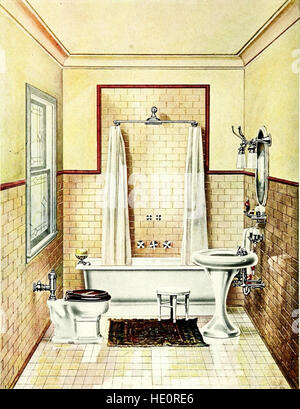 Modern bath rooms - with useful information and a number of valuable suggestions about plumbing for home builders or those about to remodel their present dwellings (1912) Stock Photo