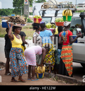Snack offerings at rest area in Sierra Leone Stock Photo