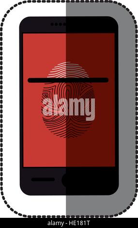 Fingerprint and smartphone design Stock Vector