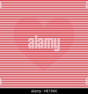 Red and white stripes, optical illusion in heart shape Stock Vector