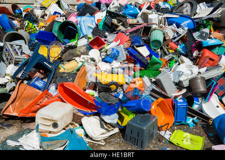 Colourful rubbish, plastic waste sorted for recycling Stock Photo