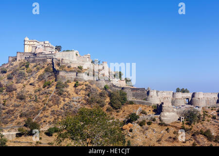 Kumbhalgarh Fort in Rajasthan, India on a clear, sunny day. Stock Photo