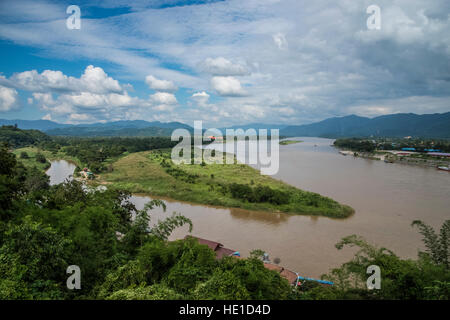 Chiang Saen, The Golden Triangle overlooking the Mekong River Stock Photo