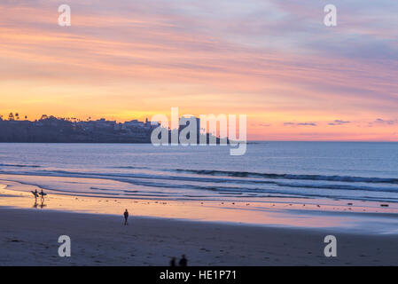 View of the city of La Jolla at sunset from La Jolla Shores Beach. La Jolla, California. Stock Photo