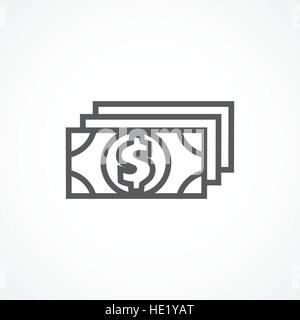 Gray Money Icon on white background Stock Vector
