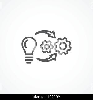 Gray Implementation icon on white background Stock Vector