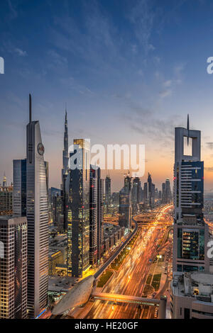 Sheik Zayed road in Dubai Stock Photo