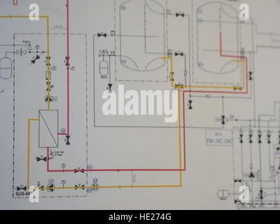 wiring diagram electricity Stock Photo