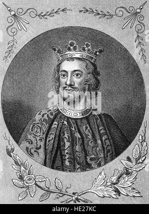 King John (1166 – 1216), also known as John Lackland, was the youngest of five sons of King Henry II of England and Eleanor of Aquitaine who became king following the death of Richard I in 1199. Stock Photo