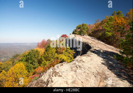 Early fall colors at High Rock atop Pine Mountain in Kentucky. Stock Photo