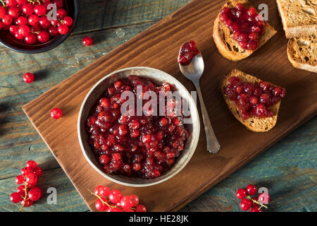 Homemade Organic Red Currant Jam Ready to Eat Stock Photo