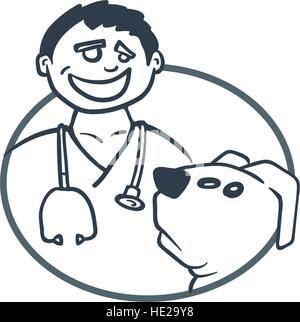 Doctor and patient dog Stock Vector