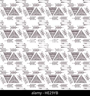 geometric seamless pattern in the style of boho Stock Vector